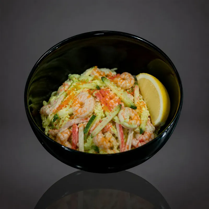 С крабовым мясом и креветками